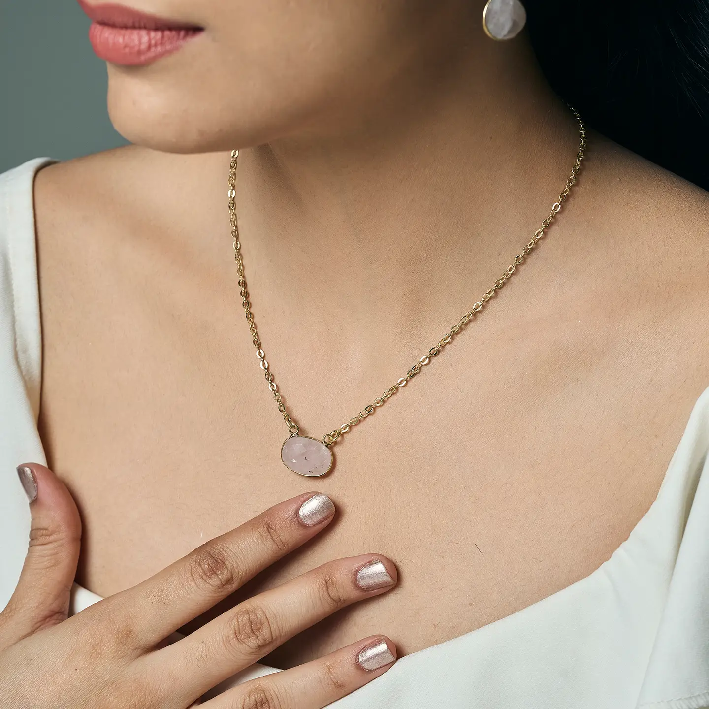 Natural Rose Quartz Necklace