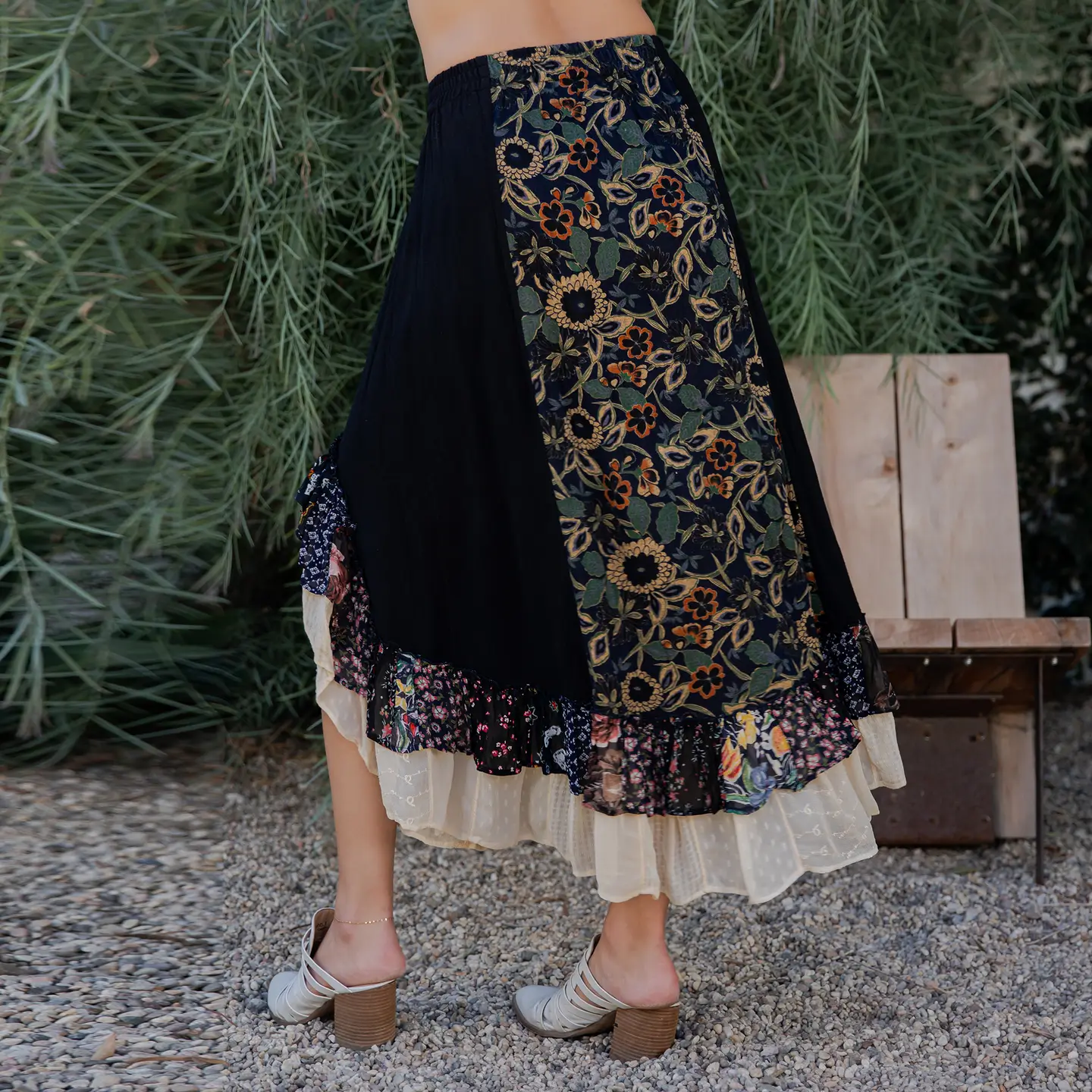 Whimsical Mid-Length Ruffle Skirt