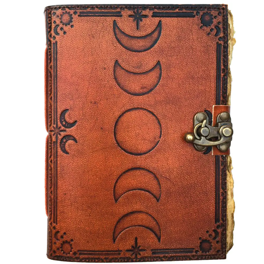 Moon Phases Leather Journal