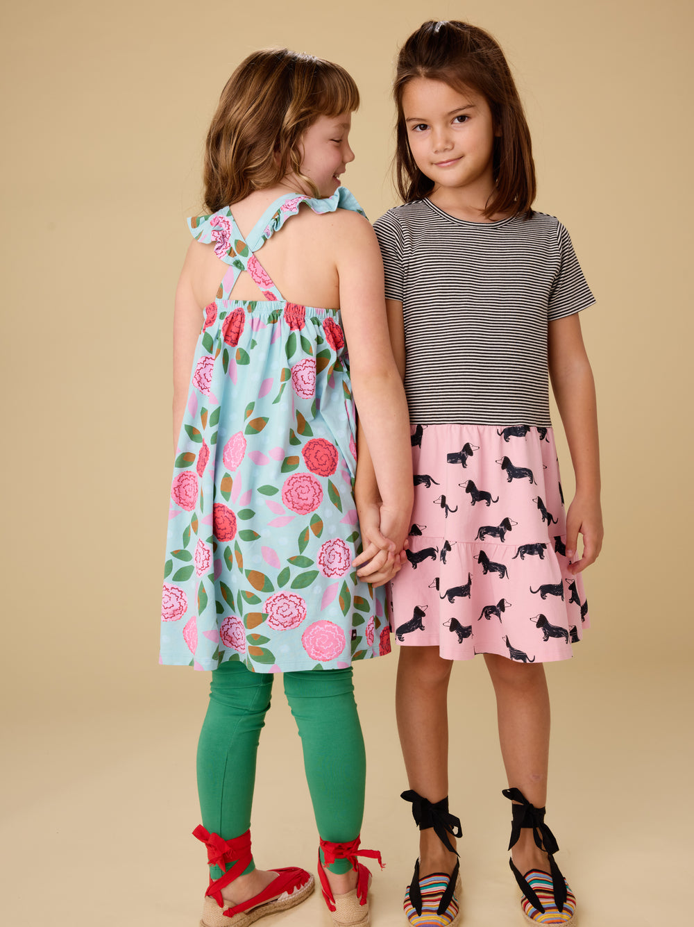 Girls Dachshunds Tiered Twirl Dress