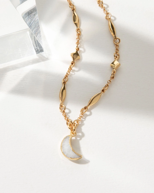 Dolce Luna Moonstone Chain Necklace