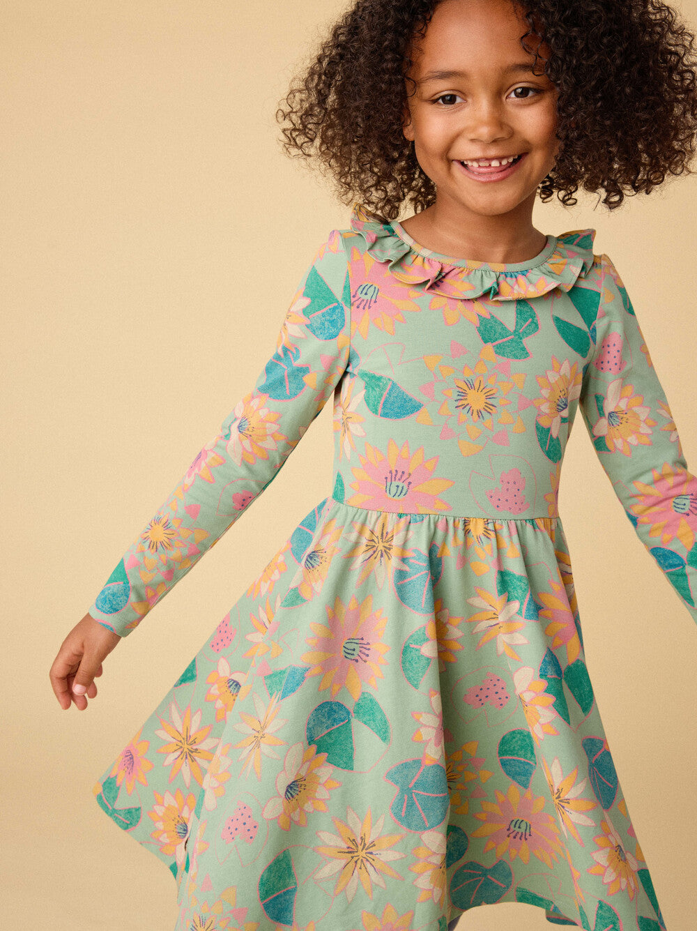 Girls Chalk Water Lillies Ballet Dress
