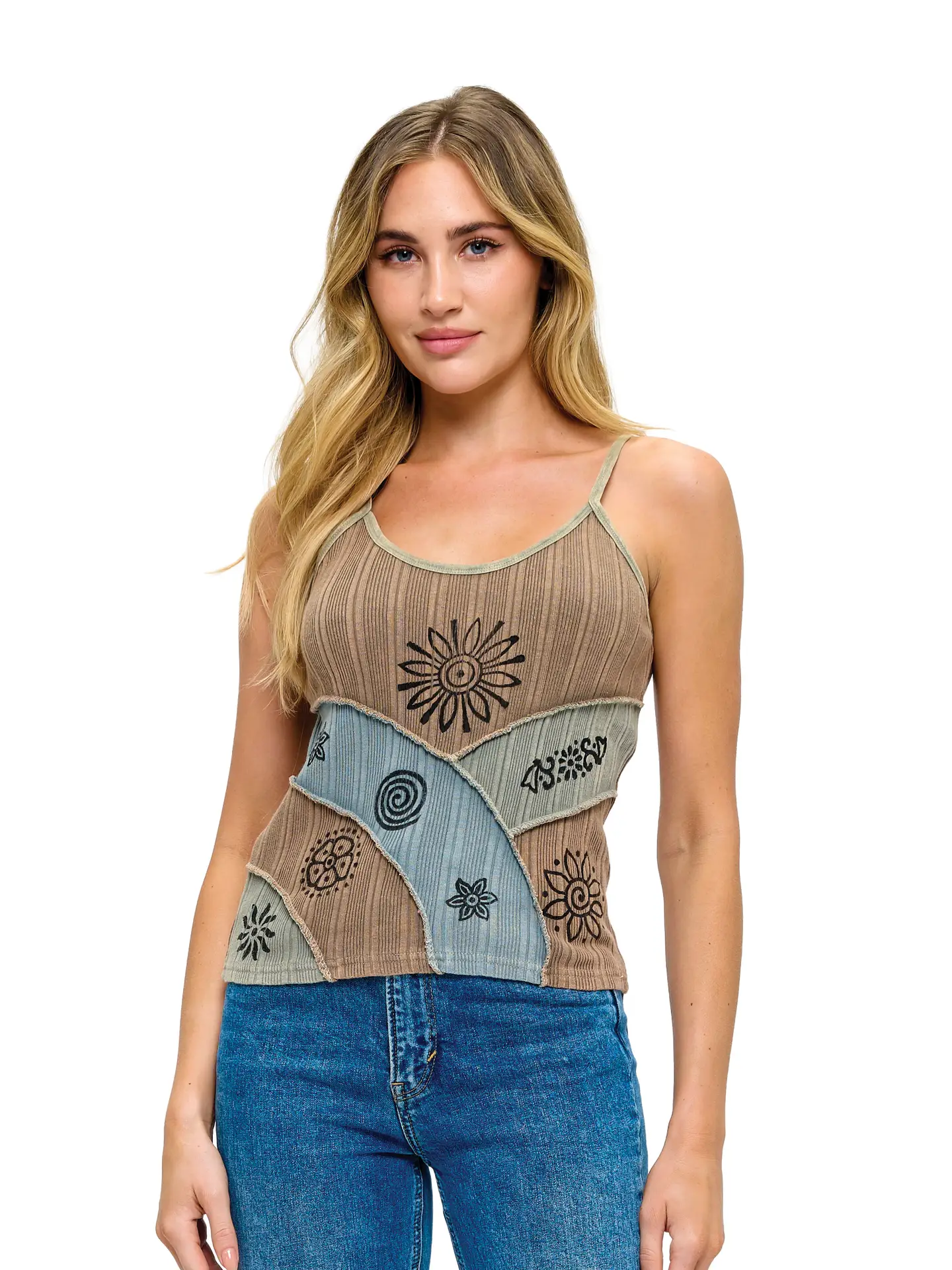 Art Painted Patchwork Tank Top