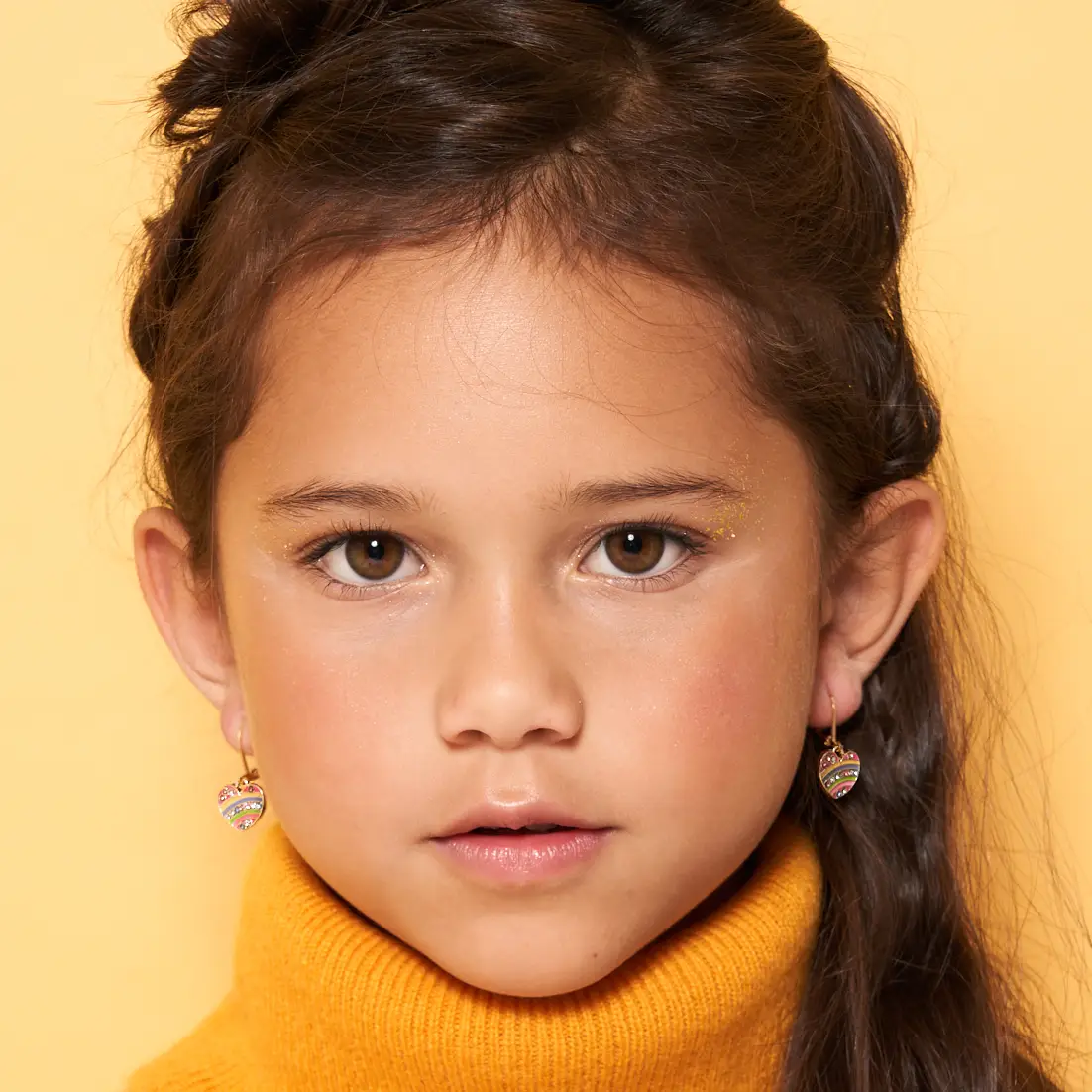 Rainbow Heart Dangle Earrings