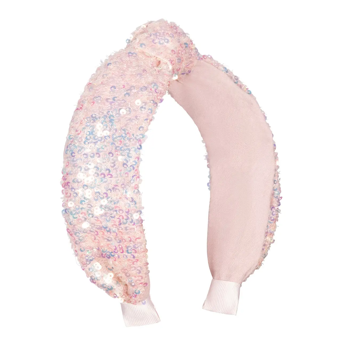 Girls Pink Sequin Knotted Headband