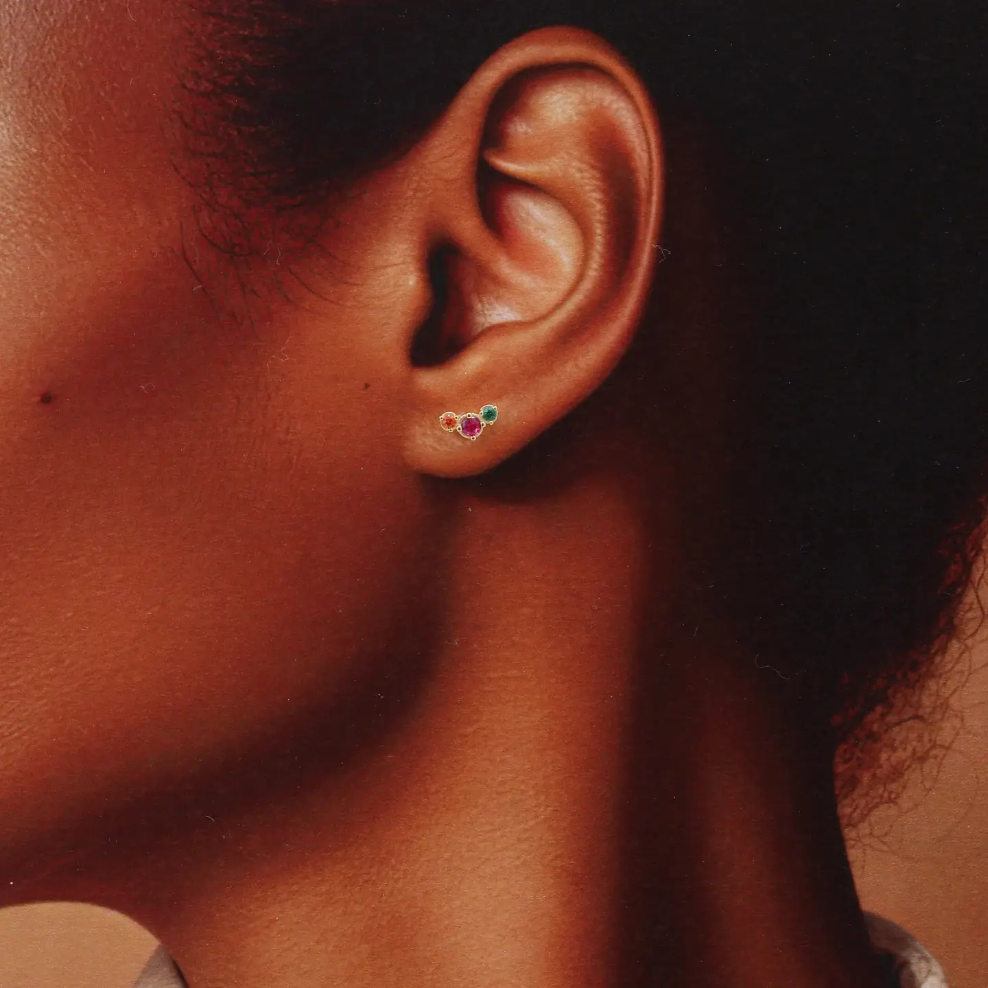 Kinfolk Red Dress & Fairy Crystal Gem Earrings