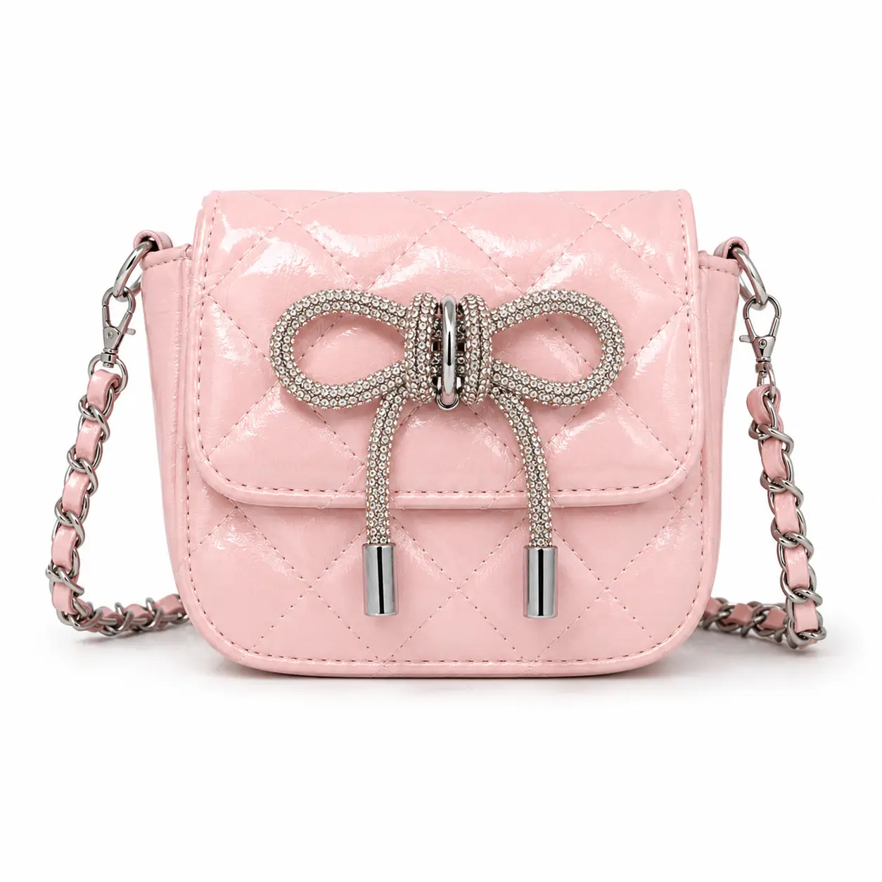 Girls Quilted Bow Crossbody Bag