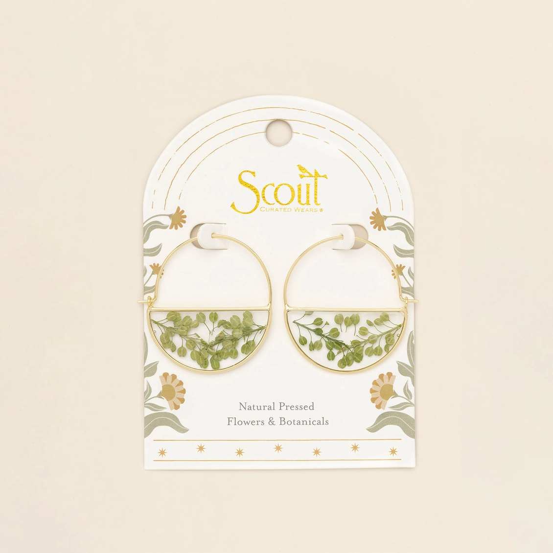 Pressed Flower Hoop Earrings