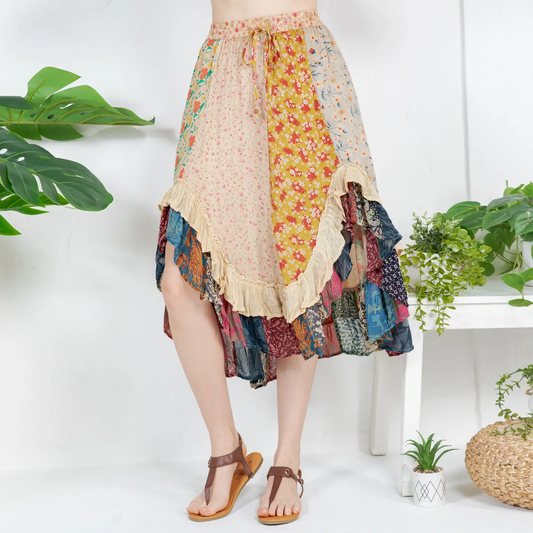 Whimsical Mid-Length Ruffle Skirt