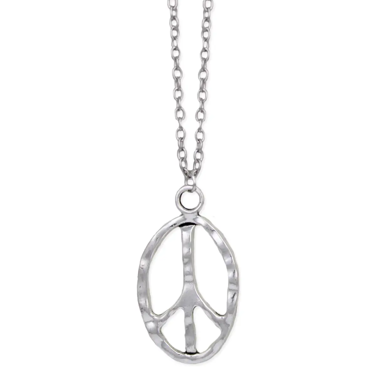 Peace Sign Textured Necklace