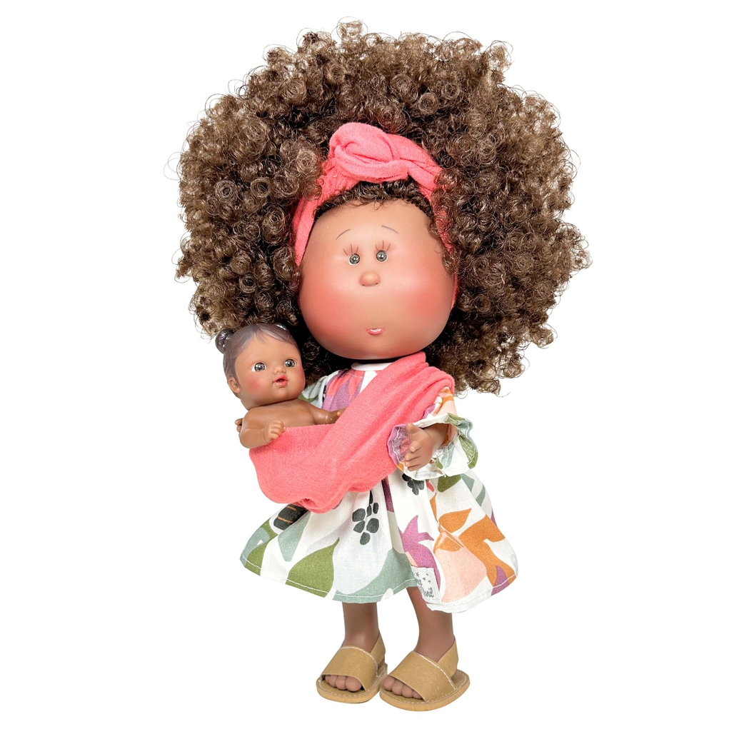 Mom Mia Doll with Baby Curly Brown Hair