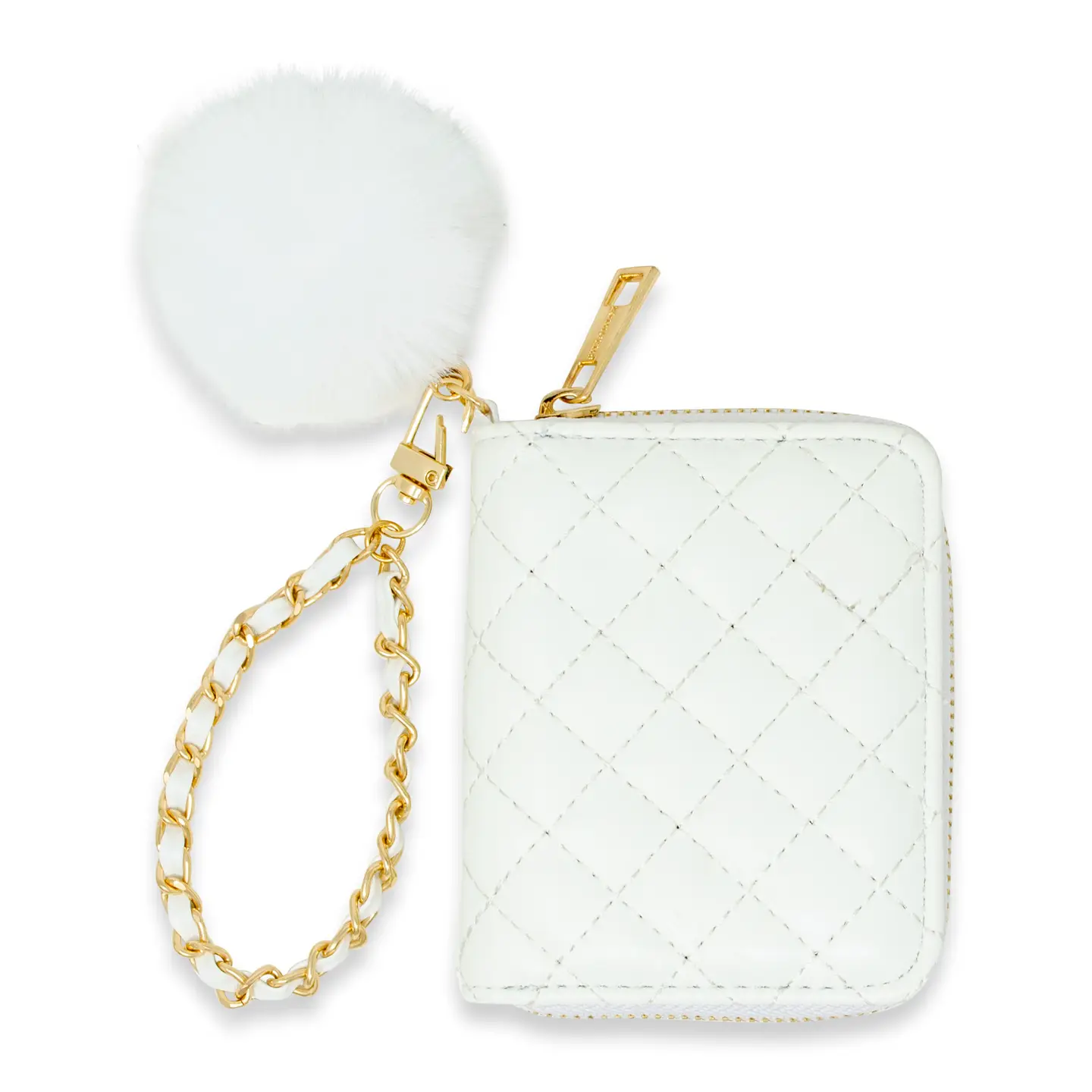 Girls Wallet Quilted Faux Pearl