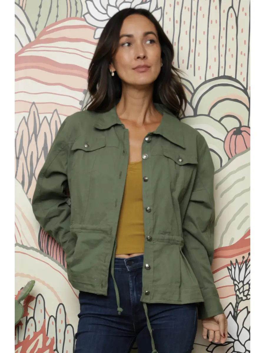 Denim Ruffle Peplum Jacket