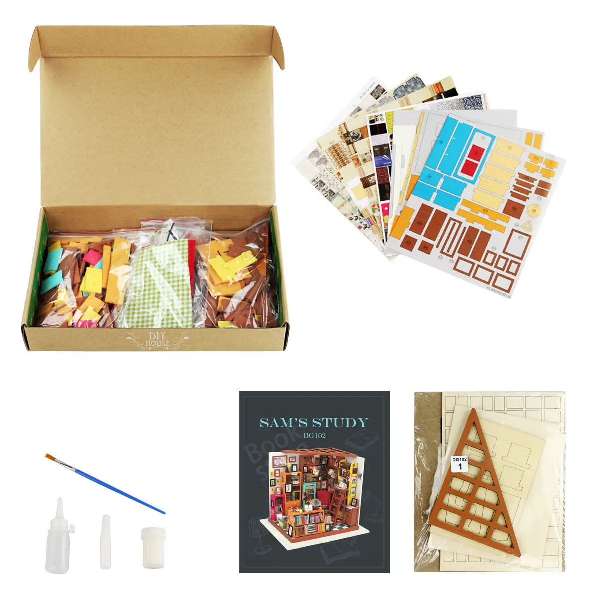 DIY Miniature House Kit: Sam’s Study