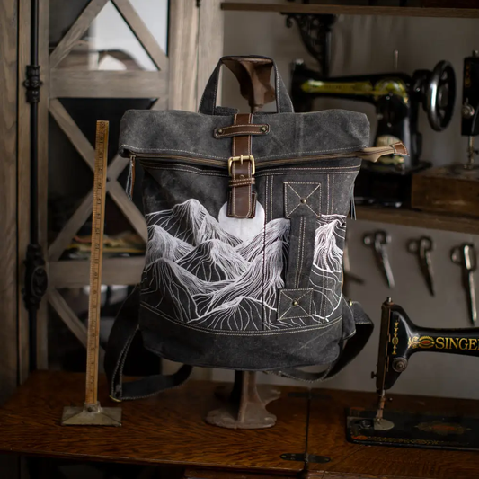 Mountain Upcycled Canvas Backpack