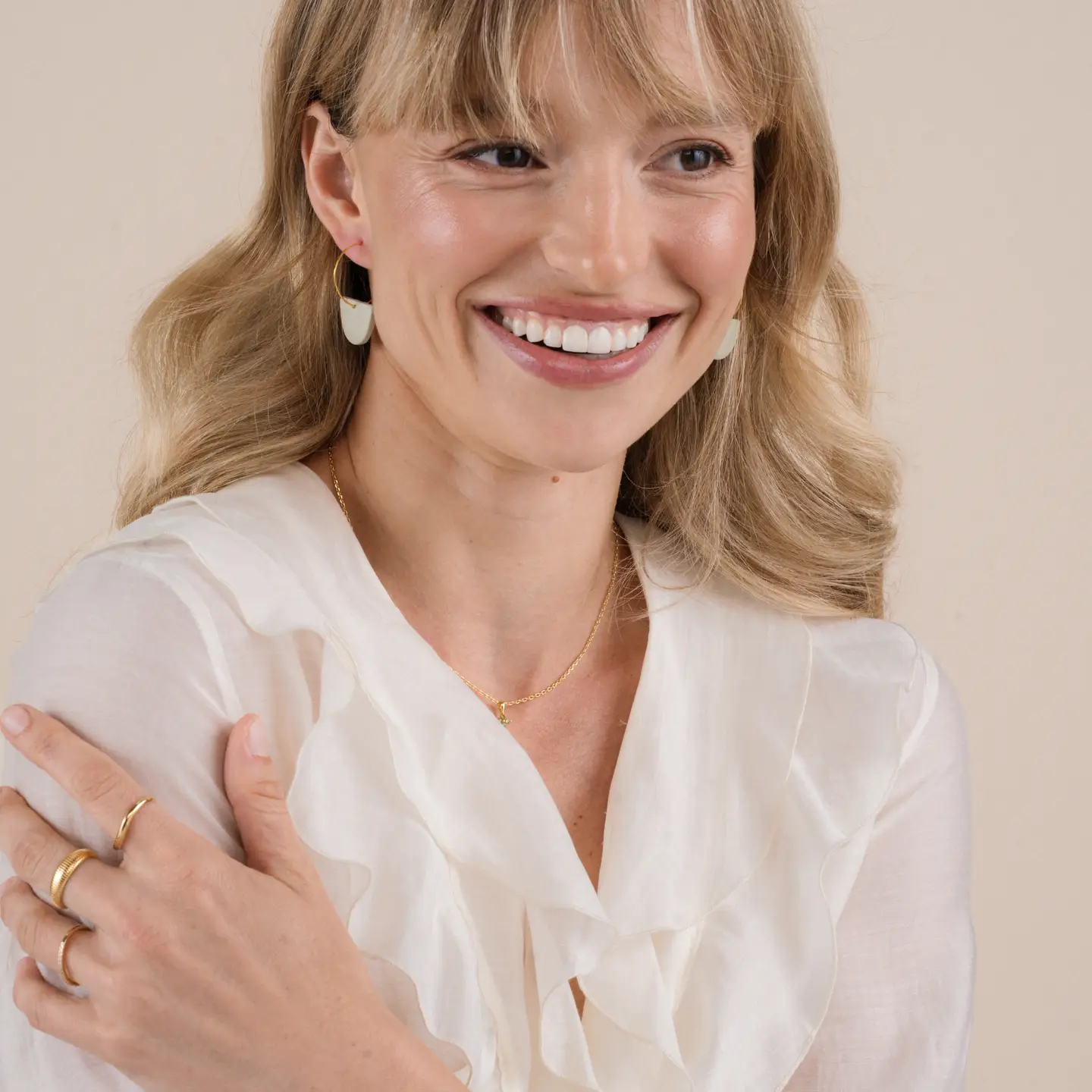 Half Moon Clay Hoop Earrings