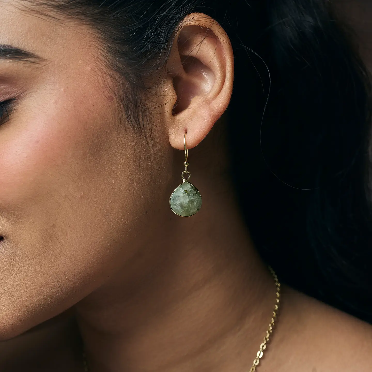 Gold Plated Semi-Precious Stone Earrings