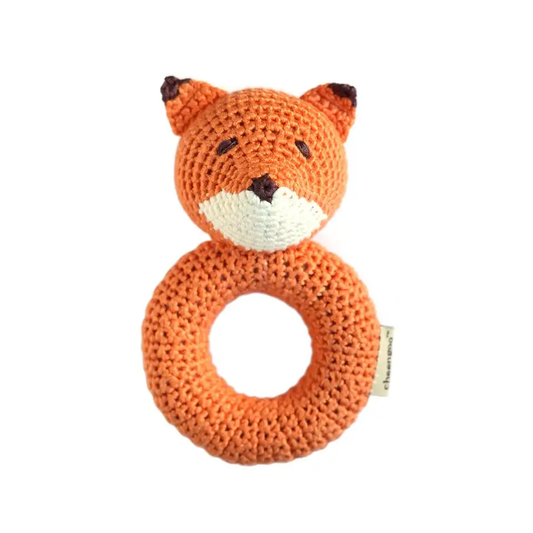 Knit Fox Ring Rattle