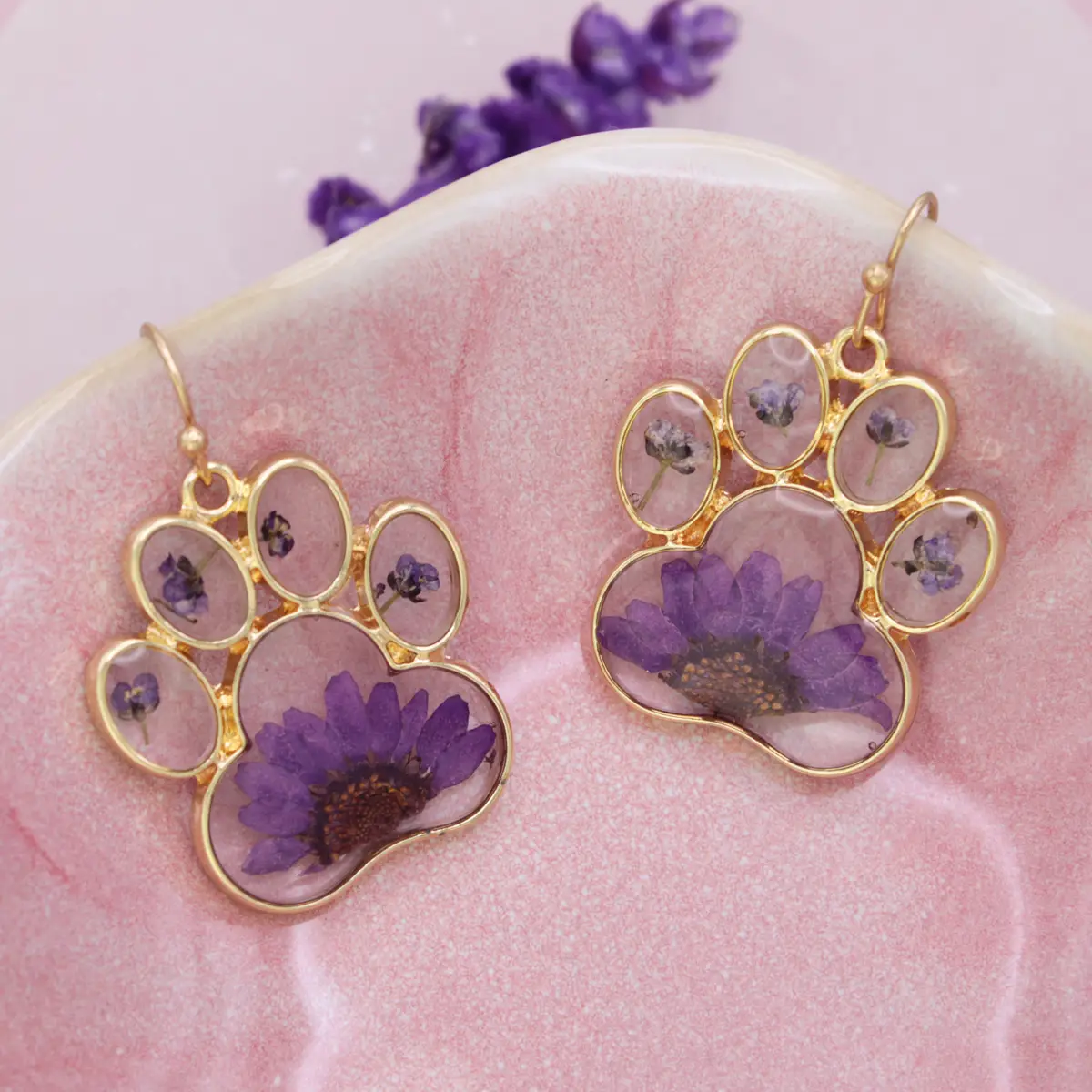 Precious Paw Dried Flower Earrings