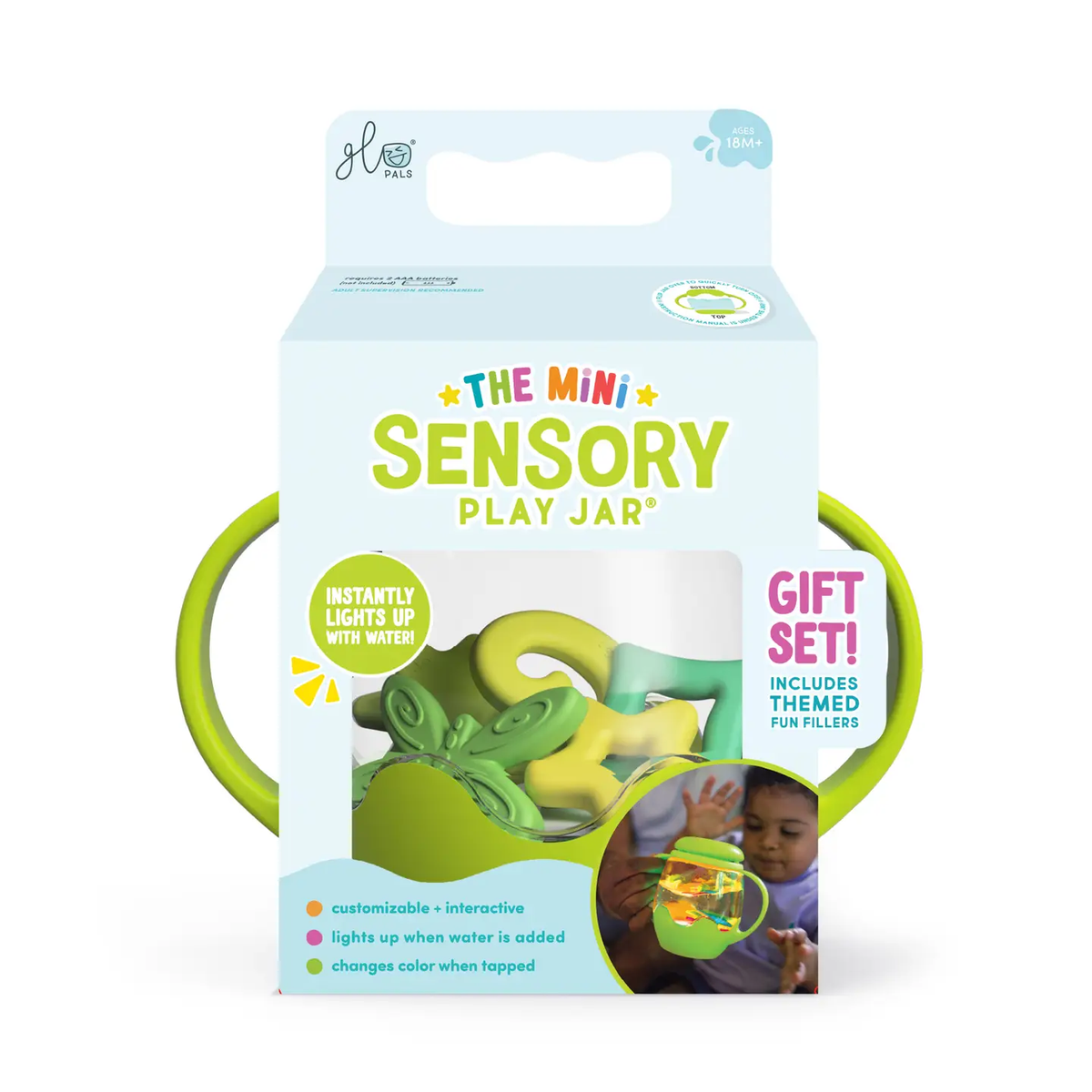 Glo Pals Mini Sensory Jar - Green