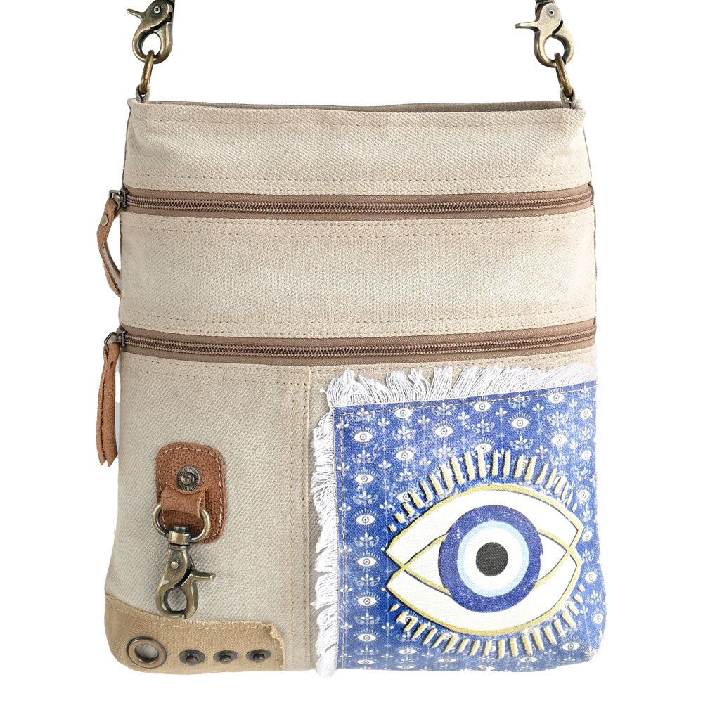 Evil Eye Double Zip Crossbody