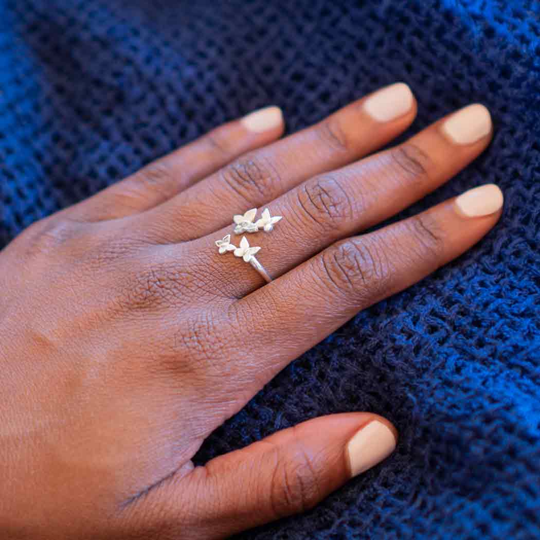 Adjustable Butterfly Cluster Ring