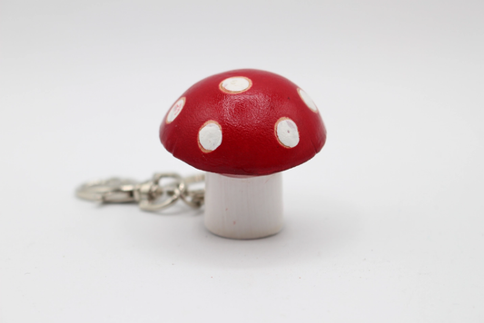 Leather Keychain Mushroom