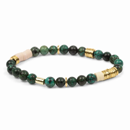 African Turquoise Intermix Stone Stacking Bracelet