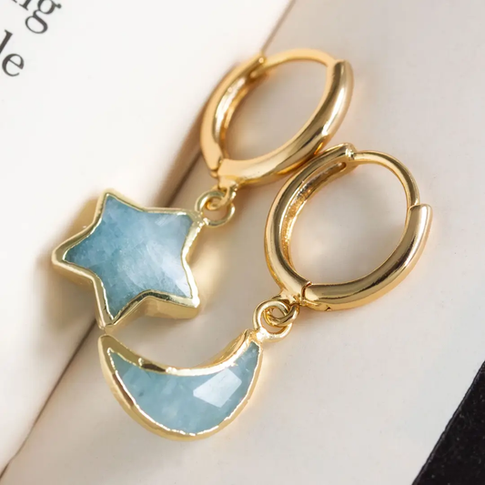 Sky Gazing Mismatched Earrings Aquamarine