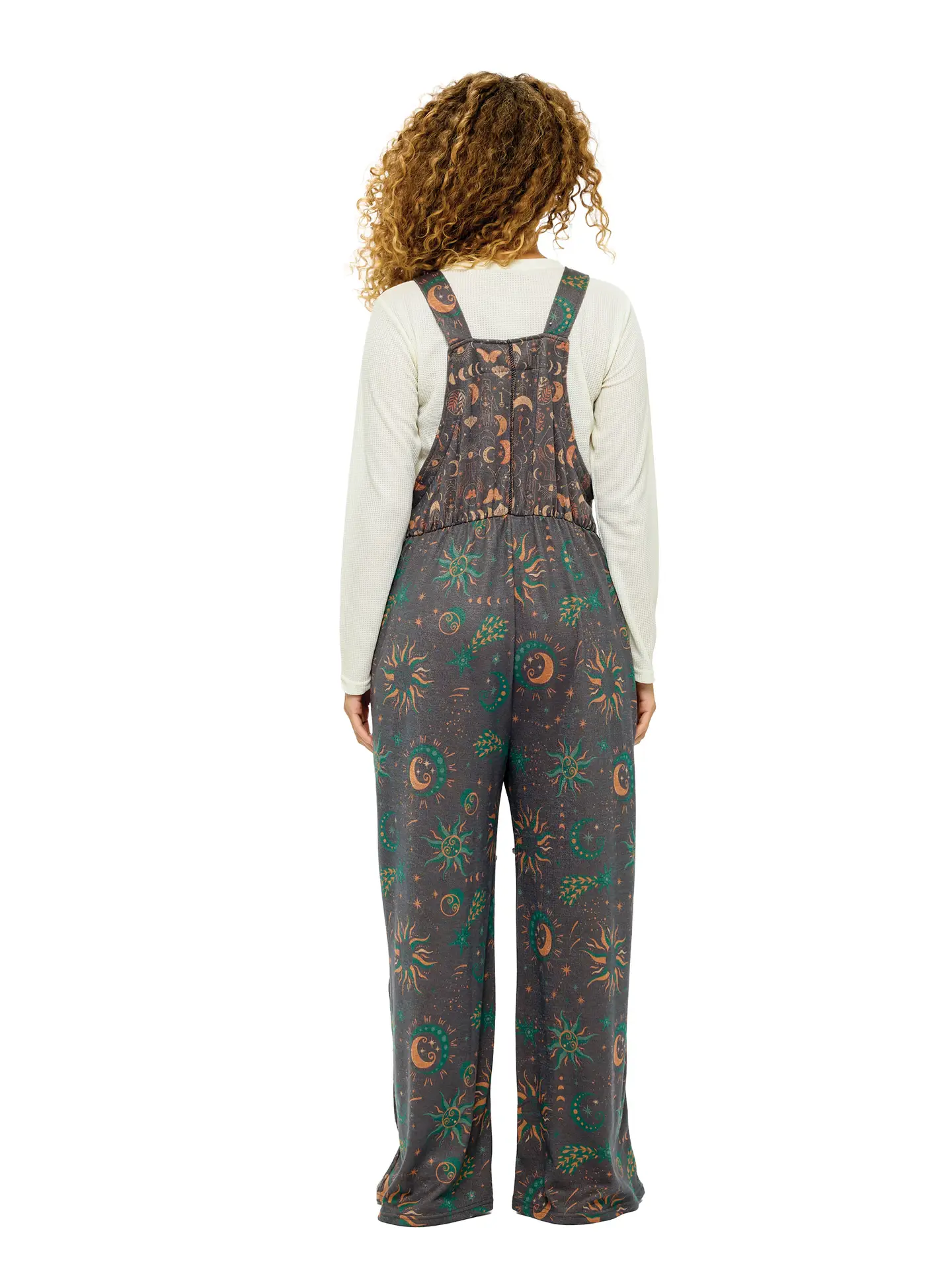 Celestial Sun + Moon Patchwork Overalls