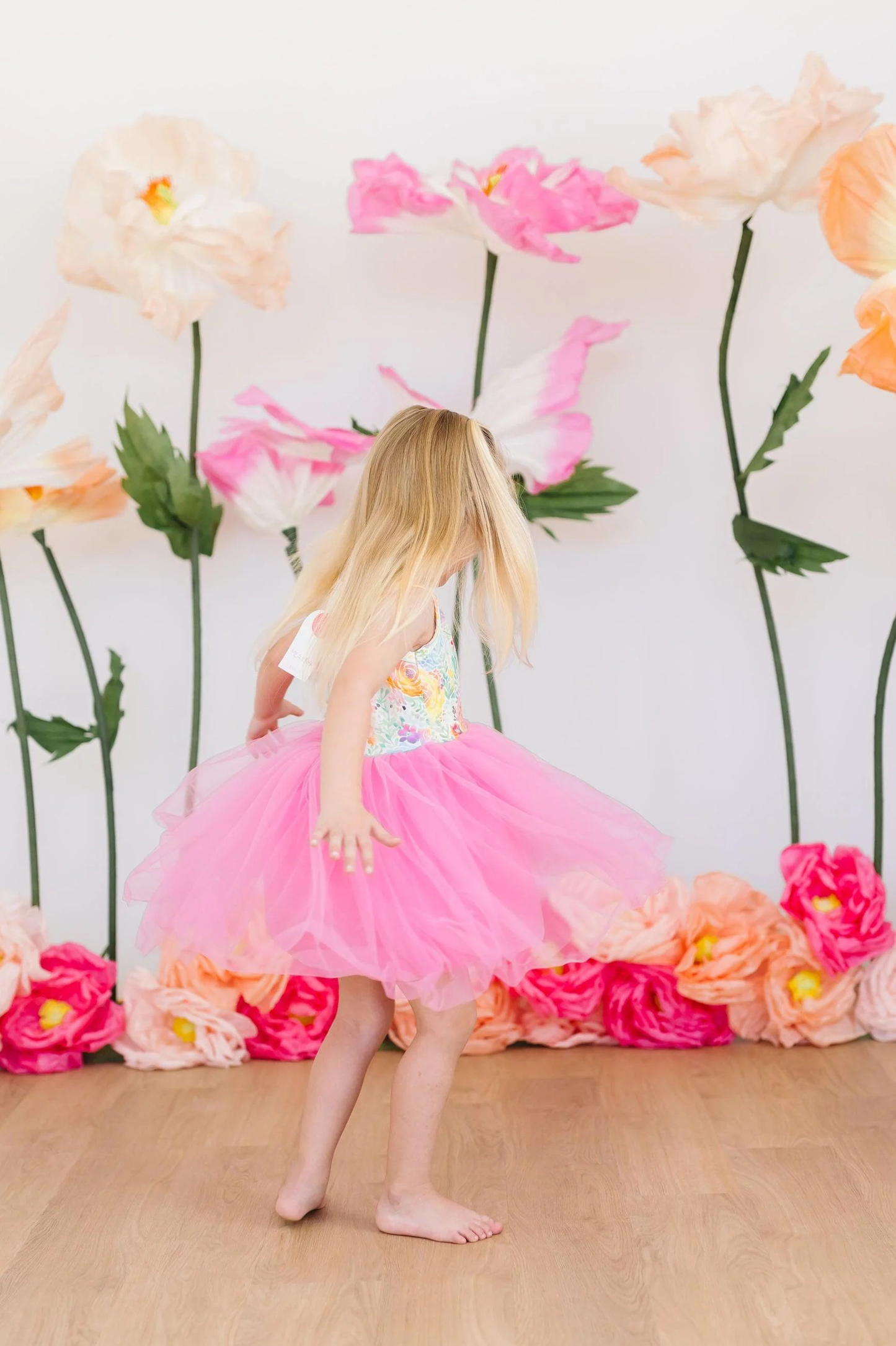 Rainbow Floral Tutu Dress