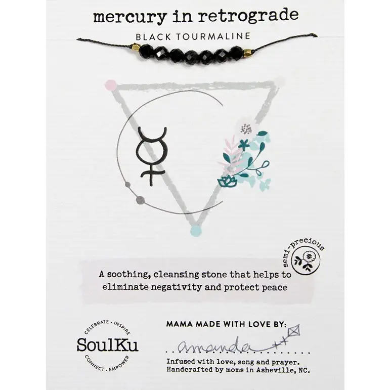 Mercury in Retrograde Necklace - Black Tourmaline