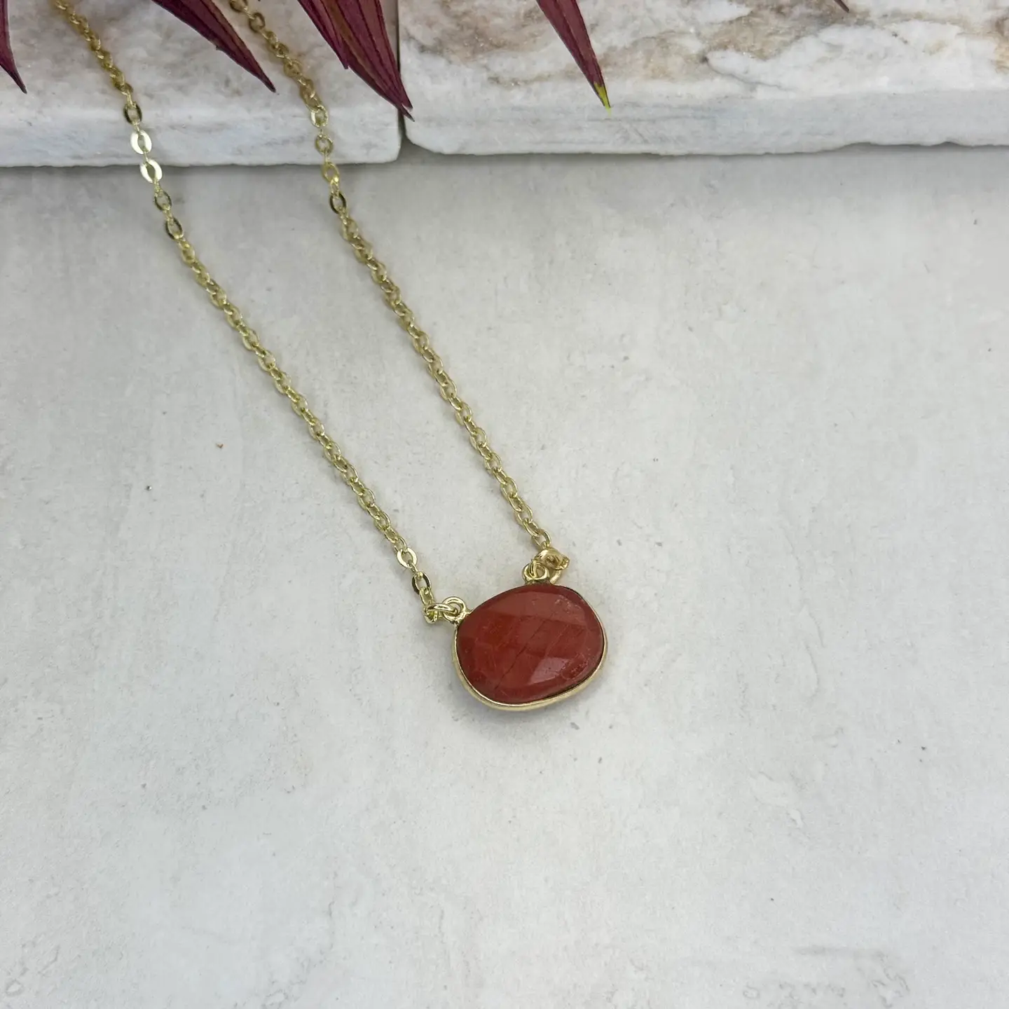 Natural Red Jasper Necklace