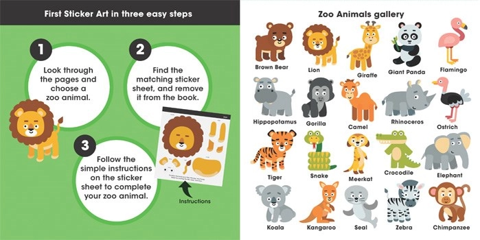 Zoo Animals Color by Sticker Book