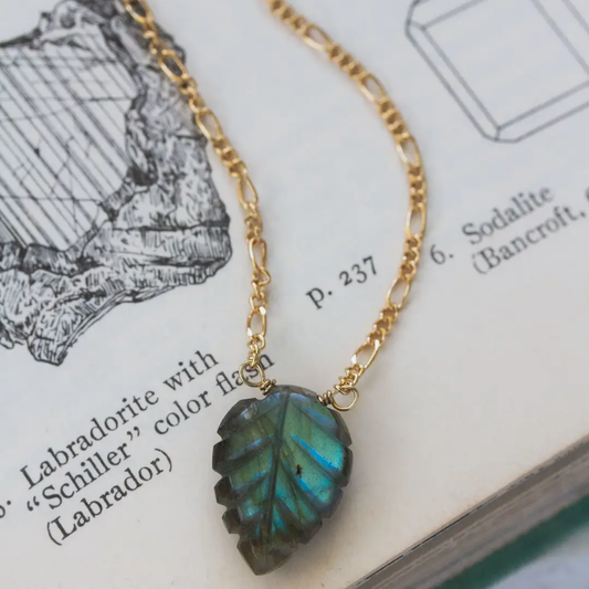 Secret Garden Gemstone Leaf Necklace