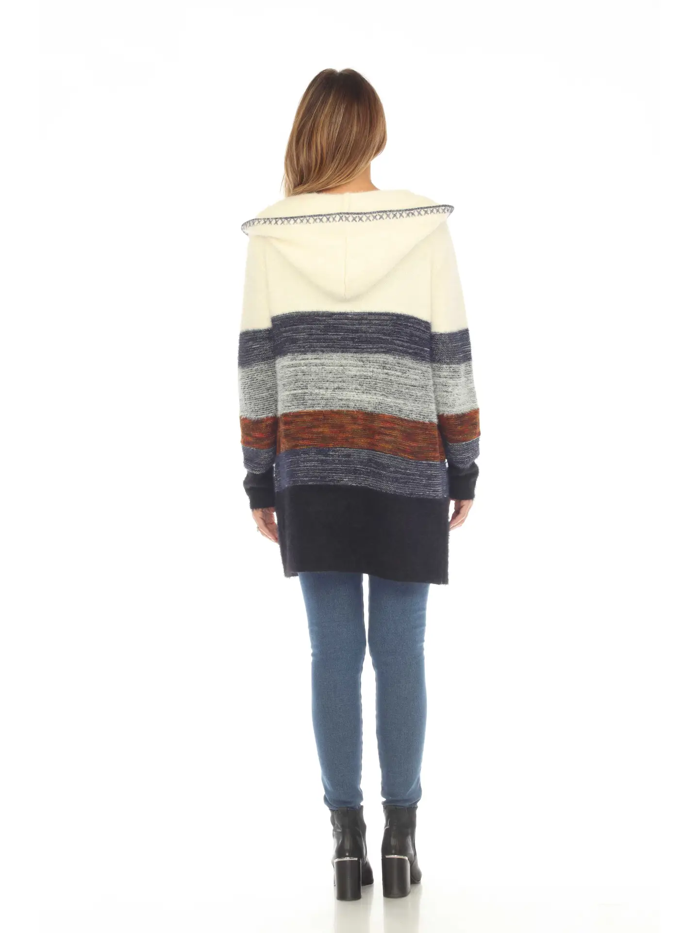 Super Soft Hooded Ombre Sweater Cardigan