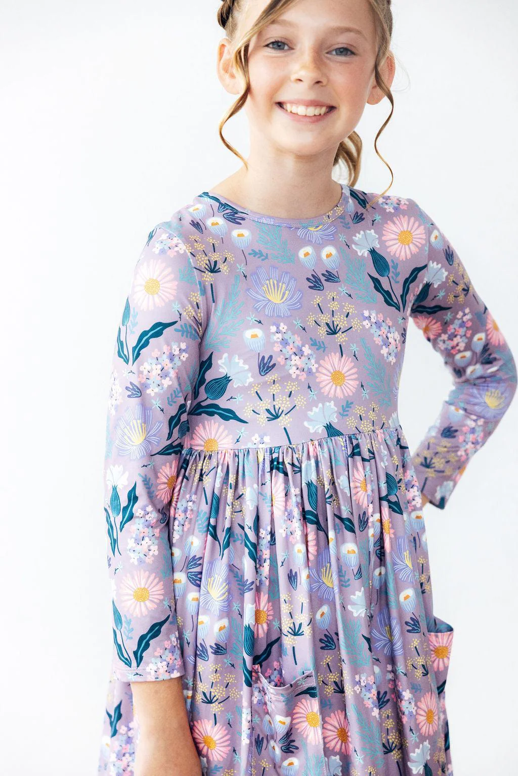 Lilac Honeysuckle Girls Twirl Dress