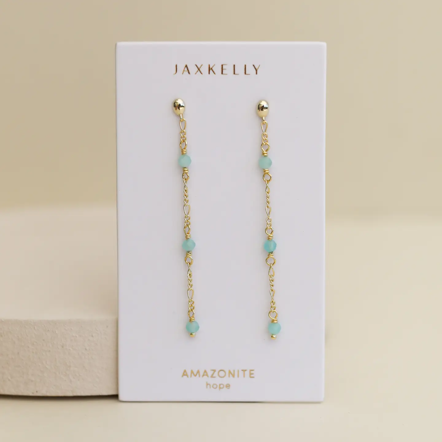 Gemstone Chain Drop Earrings