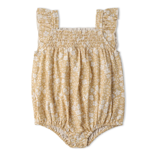 Baby Yellow Blossom Organic Bubble Romper