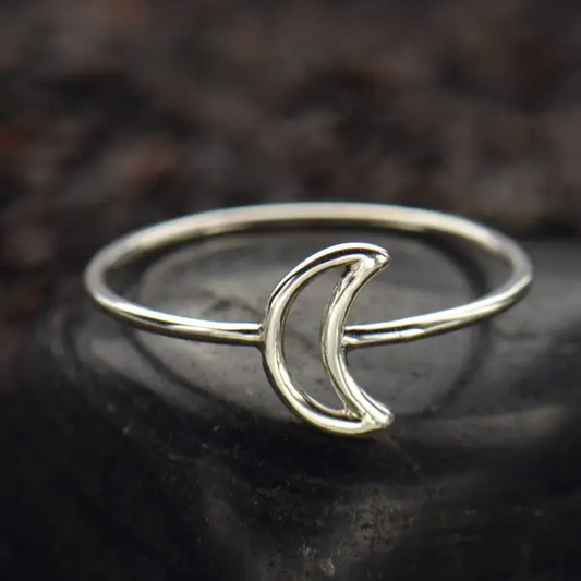 Open Crescent Moon Ring