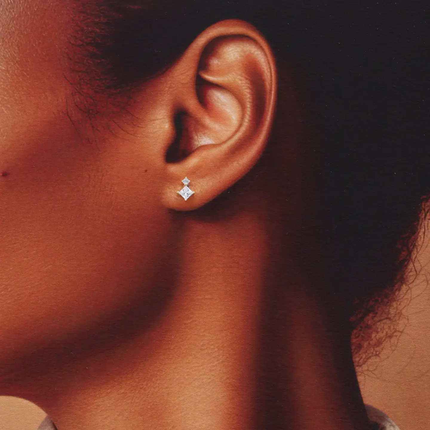 Kinfolk Blue Ballerina Clear Square Earrings