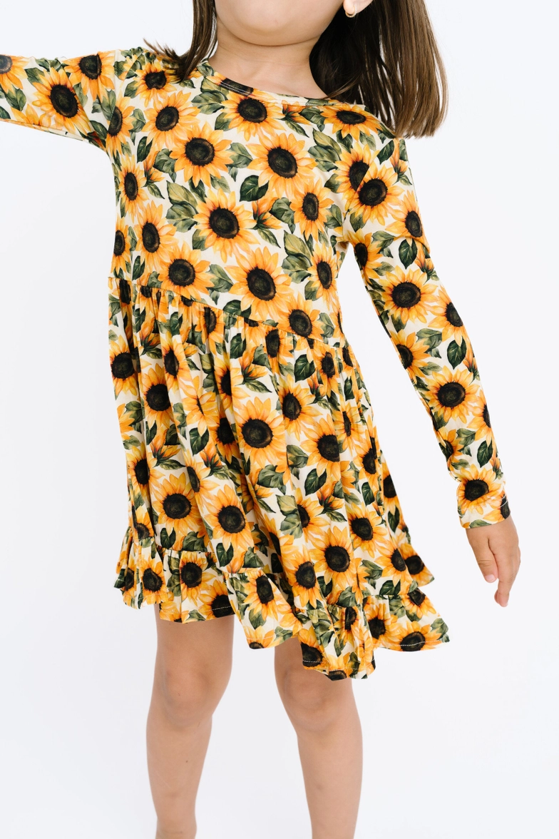 Girls Wild Sunflower Bamboo Dress
