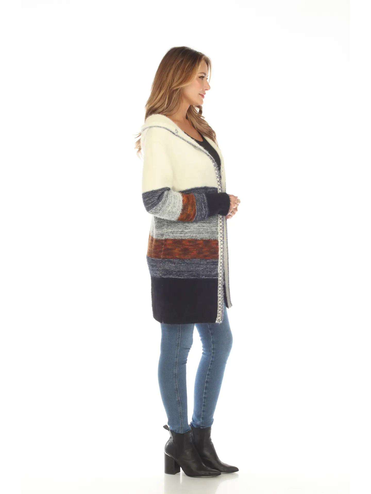 Super Soft Hooded Ombre Sweater Cardigan