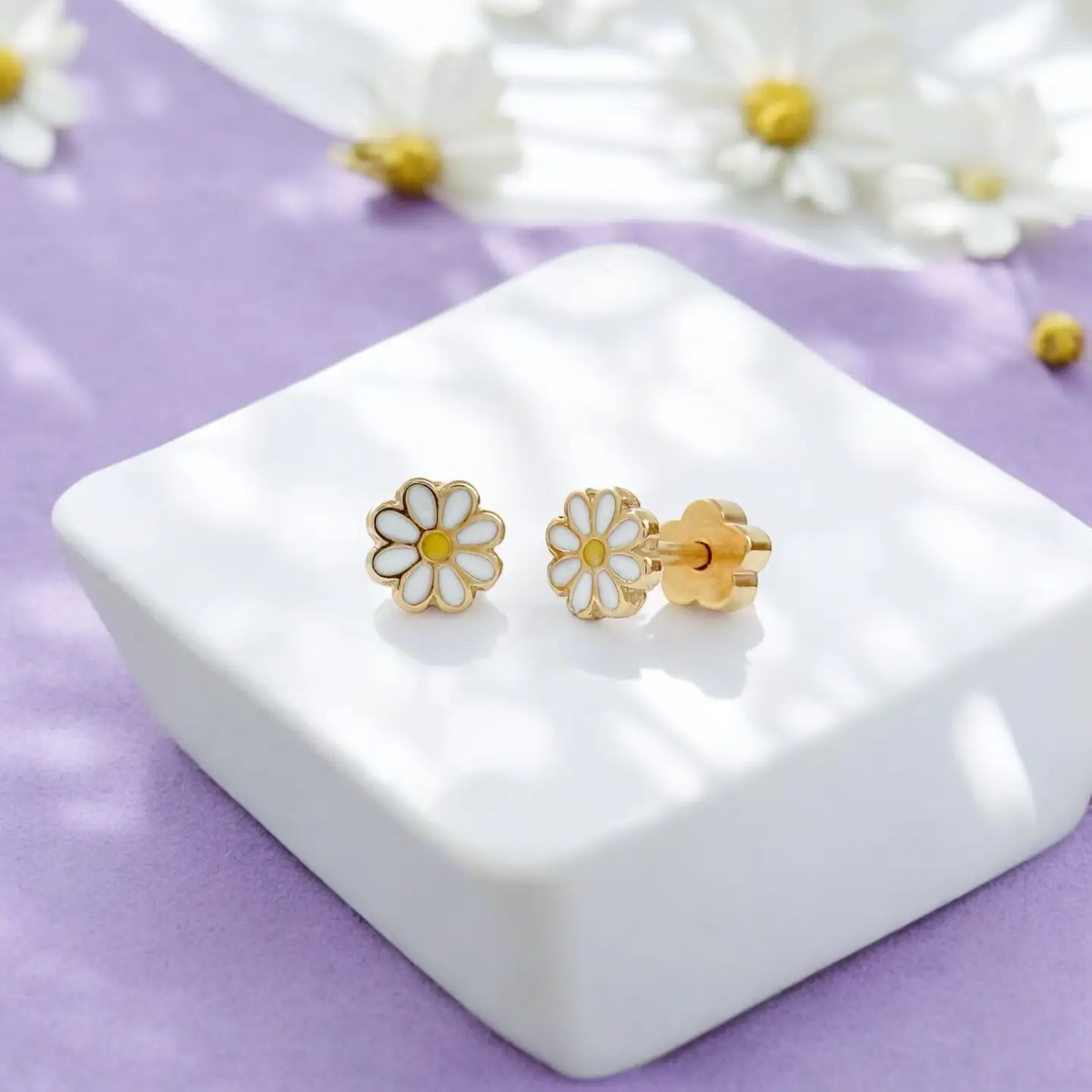 Daisy Tiny Screw Back Earrings
