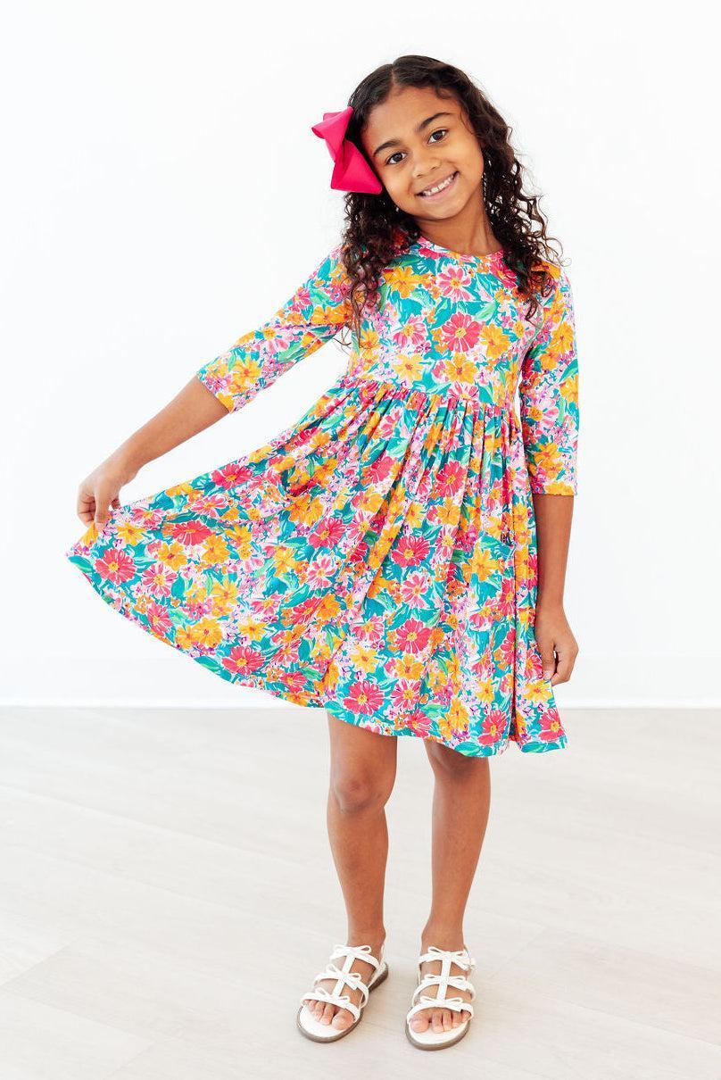 Girls Floral Fiesta Twirl Dress
