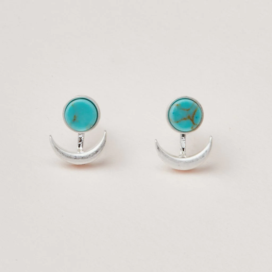 Moon Phase Ear Jacket Turquoise