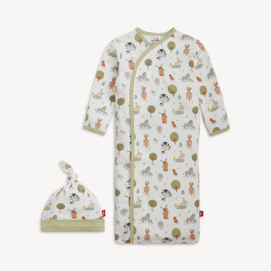 Funny Farm Organic Magnetic Me Gown + Hat