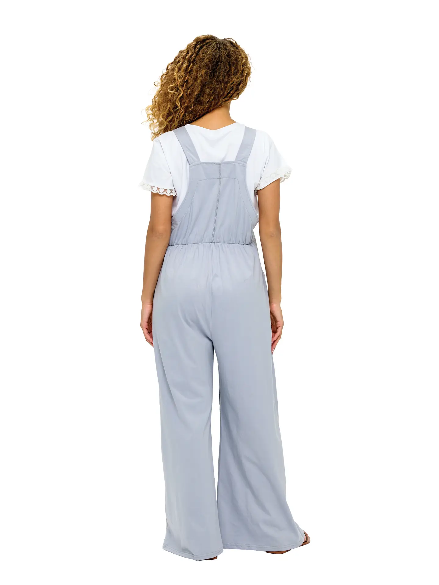 Flowy Vintage Washed Ruffled Overalls