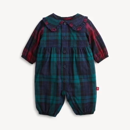 Baby Girl Magnetic Me Plaid Ruffle Romper