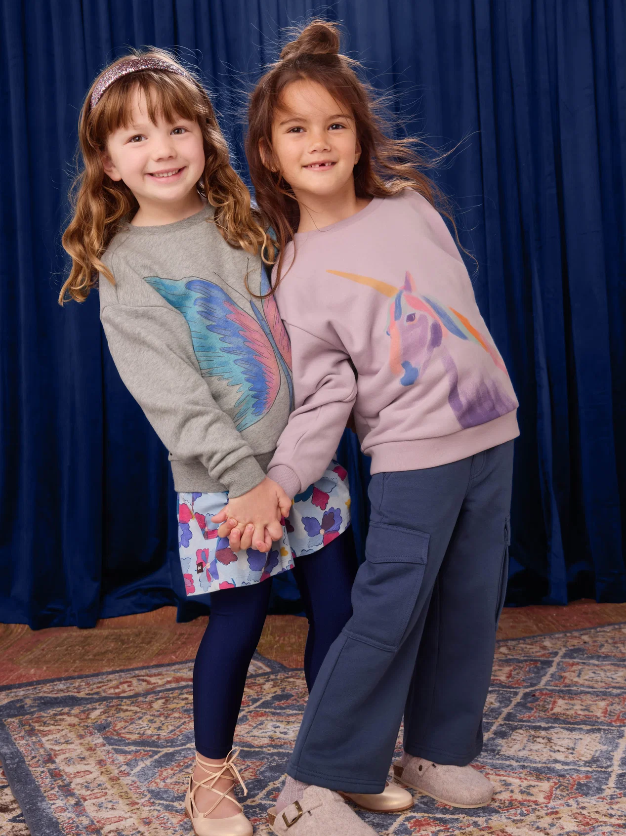 Girls Painted Unicorn Popover Sweatshirt
